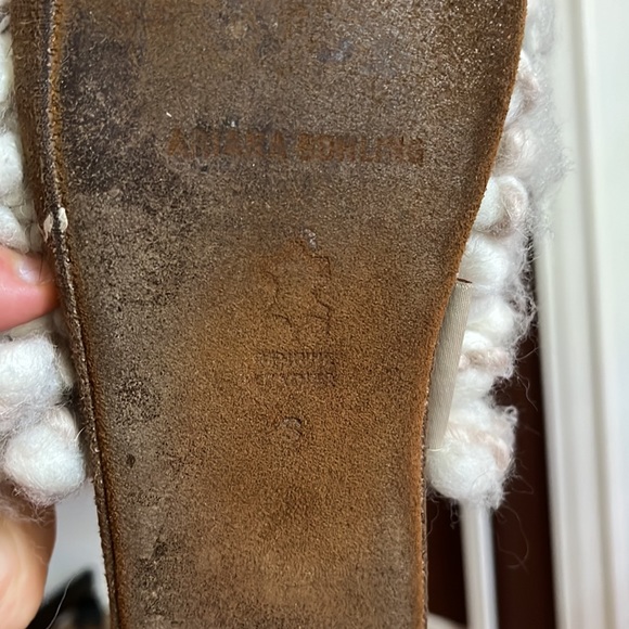 Ariana Bohling loop scruff alpaca slippers in the color ivory - Picture 5 of 6